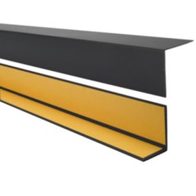 Kątownik twardy PCV 50x20mm, QUEST samoprzylepny, ozdobny profil L kątowy, narożnik dekoracyjny z klejem, KTK, czarny, 1m