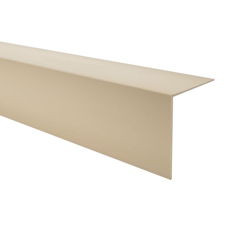 Kątownik twardy PCV 50x50 mm QUEST, ozdobny profil L kątowy, narożnik dekoracyjny - 200 cm, beżowy, 1 szt.