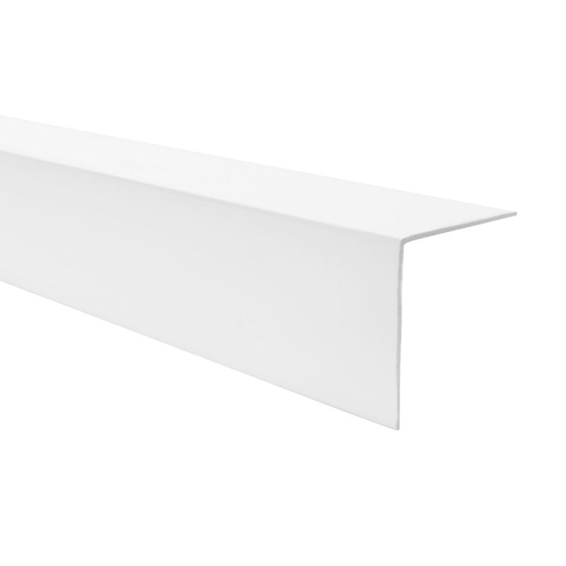 Kątownik twardy PCV 50x50 mm QUEST, ozdobny profil L kątowy, narożnik dekoracyjny - 200 cm, biały, 1 szt.