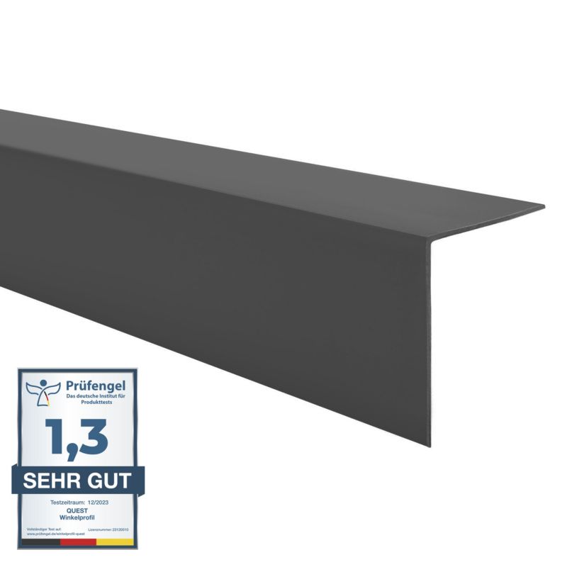 Kątownik twardy PCV 50x50mm, QUEST, ozdobny, profil L kątowy, narożnik dekoracyjny, KT, ciemnoszary, 1m