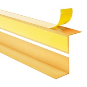 Kątownik twardy PCV 50x50mm, QUEST samoprzylepny, klejony po zewnętrznej stronie, ozdobny profil L kątowy, KTZ, złoty, 1m