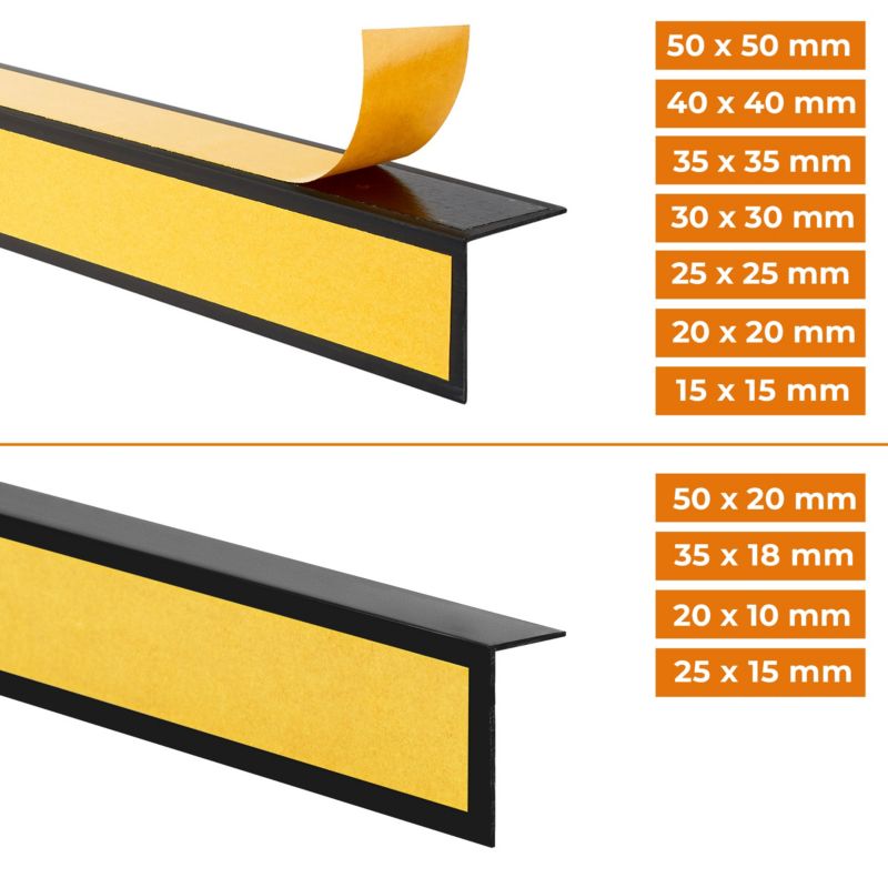 Kątownik twardy PCV 50x50mm, QUEST samoprzylepny, klejony po zewnętrznej stronie, ozdobny profil L kątowy, KTZ, złoty, 2m