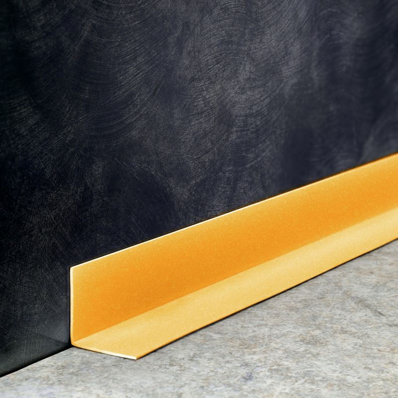 Kątownik twardy PCV 50x50mm, QUEST samoprzylepny, klejony po zewnętrznej stronie, ozdobny profil L kątowy, KTZ, złoty, 2m
