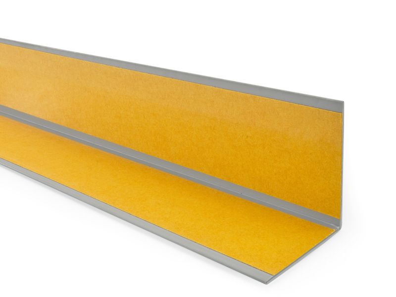 Kątownik twardy PCV 50x50mm, QUEST samoprzylepny, ozdobny profil L kątowy, narożnik dekoracyjny z klejem, KTK, szary, 1m