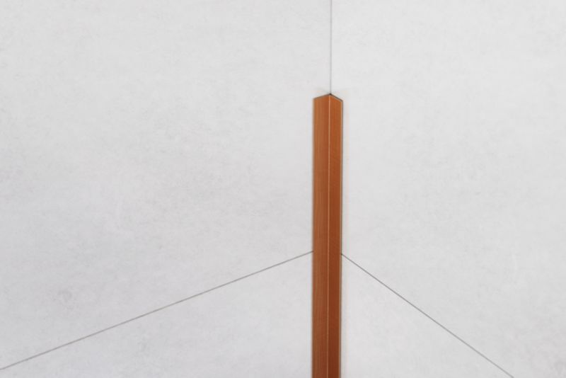 Kątownik wykończeniowy wewnętrzny L Lambro miedziany matowy 1cm x 1cm x 270cm 1 szt.