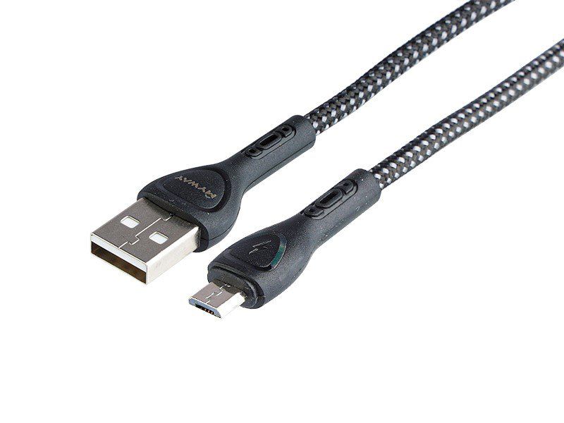 Kabel do ładowania i synchronizacji, WAYME, w oplocie z mikrofibry, podświetlenie LED, 1 szt.