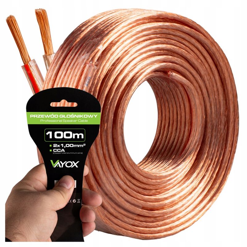 Kabel głośnikowy Vayox VA0311 2x1,00mm2 CCA 100m 1szt.