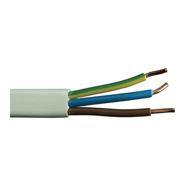 Câble électrique Plat YDYp NYM 3 X 1,5 Mm² – 300/500V – Pour Passage Fenêtre, Installation Fixe Intérieure/extérieure