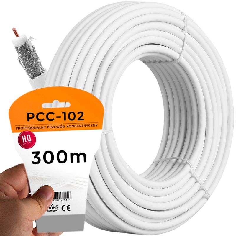 Kabel koncentryczny Vayox PCC102-300 antenowy Cu 75 Ohm 300m 1 szt.