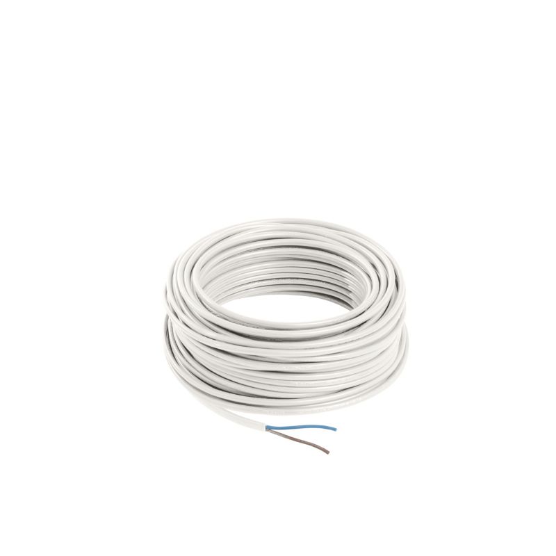 Kabel zasilający H03VVH2F 2 x 0,75 mm2 25 m biały