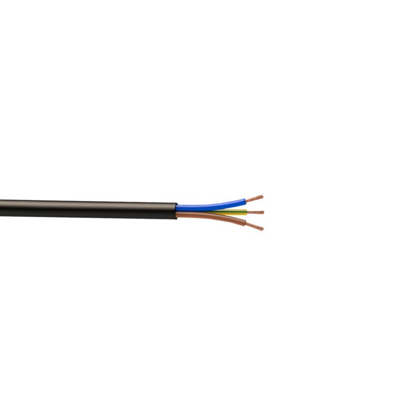Kabel zasilający H05VVF 3 x 1,5 mm2 5 m czarny