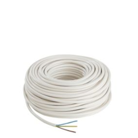 Kabel zasilający H05VVF 3 x 1,5 mm2 50 m biały