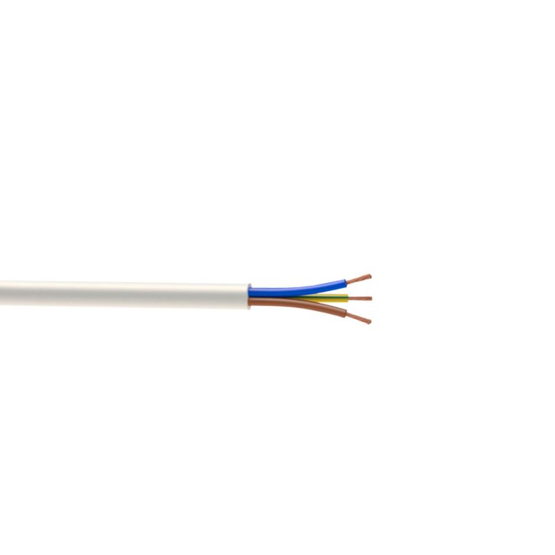 Kabel zasilający H05VVF 3 x 2,5 mm2 5 m biały