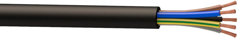 Kabel zasilający H07RNF 5 x 2,5 mm2 czarny