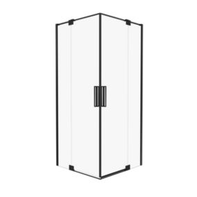 Kabina Finesse Almera kwadratowa uchylna 90 x 90 cm czarna/transparentna