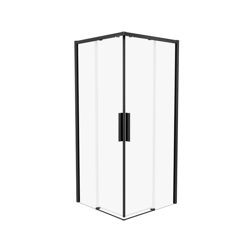 Kabina Finesse Supreme prostokątna drzwi przesuwne 100 x 80 cm czarna /transparentna
