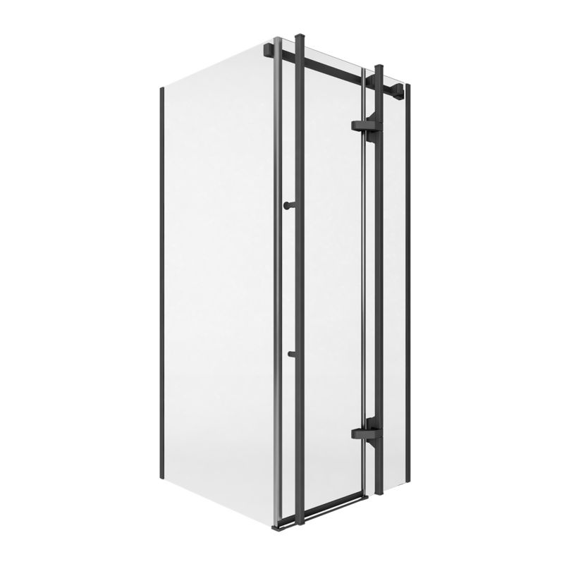 Kabina kwadratowa Durasan Genewa 90 x 90 cm czarna Majsterkowanie w