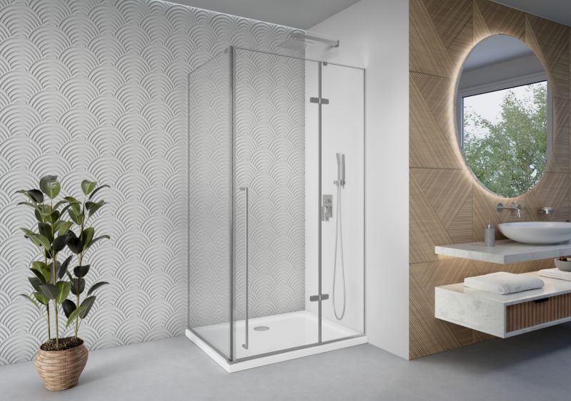 Kabina prysznicowa 100x100 kwadratowa uchylna ILEX SEVANTE chrom 1 szt.