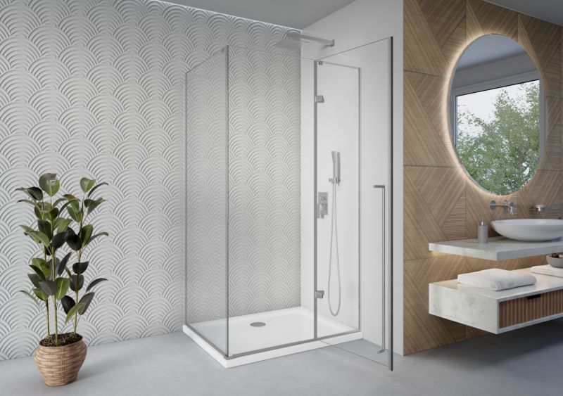 Kabina prysznicowa 100x100 kwadratowa uchylna ILEX SEVANTE chrom 1 szt.