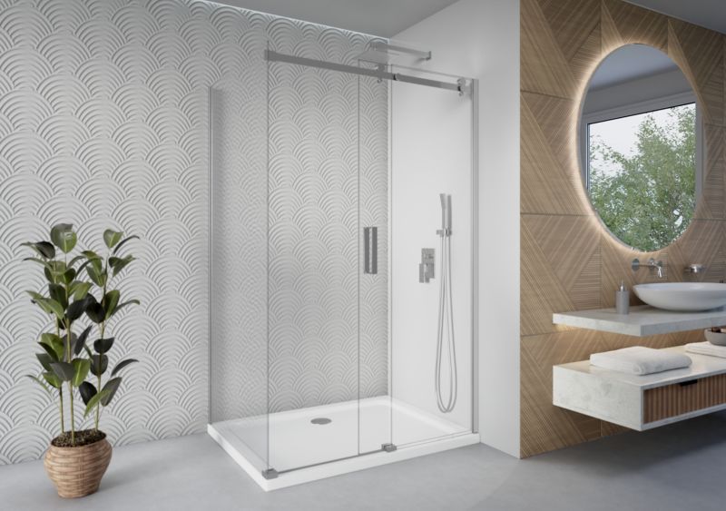 Kabina prysznicowa 120x80 prostokątna przesuwna LOTUS SEVANTE chrom 1 szt.