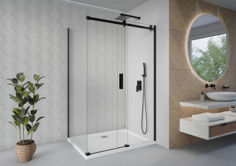 Kabina prysznicowa 120x80 prostokątna przesuwna LOTUS SEVANTE czarna 1 szt.