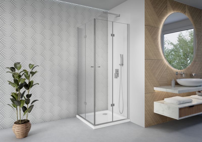 Kabina prysznicowa 80x80 kwadratowa składana IWAKI SEVANTE chrom 1 szt.