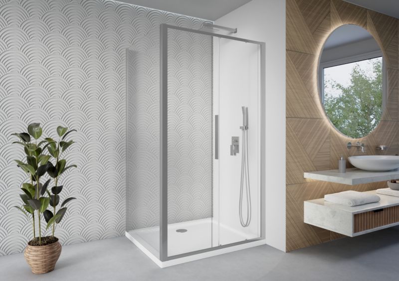 Kabina prysznicowa 90x80 prostokątna przesuwna PYRUS SEVANTE chrom 1 szt.