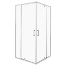 Kabina prysznicowa Dunaj 2D Kerra chrom  drzwi uchylne kwadratowa regulacja szerokości 79-90x79-90 cm 1 szt.