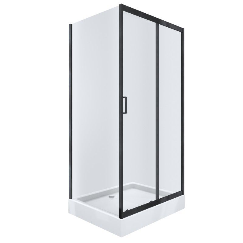 Kabina prysznicowa KABI HOBBY BLACK 120x80, prostokątna, szkło transparentne 5mm, czarny mat 1 szt.