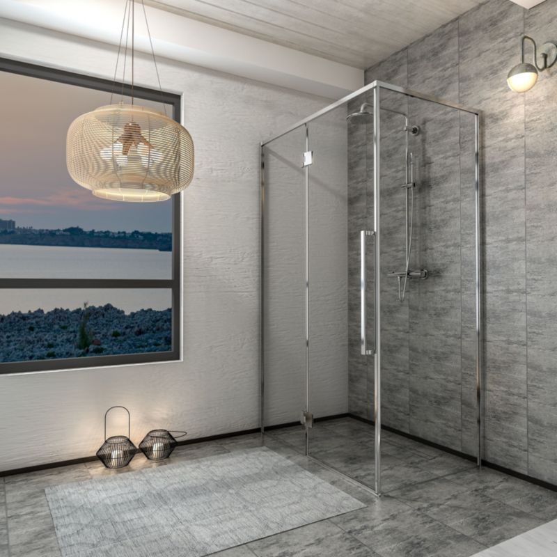 Kabina prysznicowa KABI Largo Chrom 120x80 LEWA, prostokątna, szkło transparentne, chrom 1 szt.