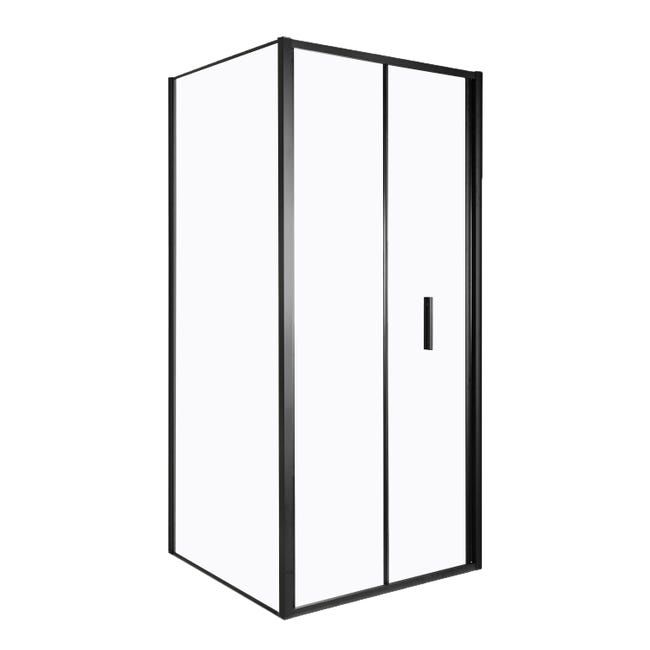Kabina prysznicowa Kerra Solid DH+SC 100 x 100 BL szkło transparentne 6 mm, profile czarne, drzwi składane 1 szt.