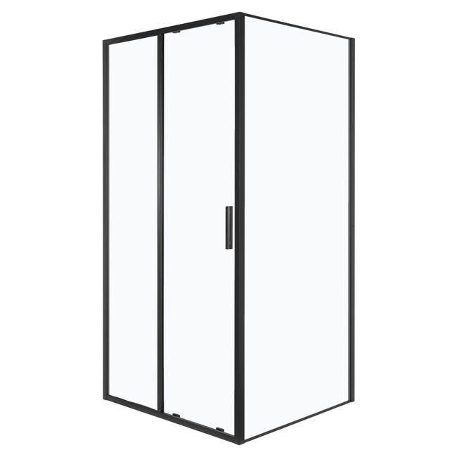 Kabina prysznicowa Kerra Solid DS+SC 110 x 100 BL szkło transparentne 6 mm, profile czarne, drzwi przesuwane 1 szt.