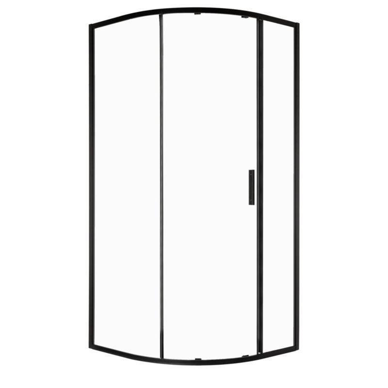 Kabina prysznicowa Kerra Solid RPS BL 80x80x211 cm szkło transparentne 6 mm, profole czarne 1 szt.