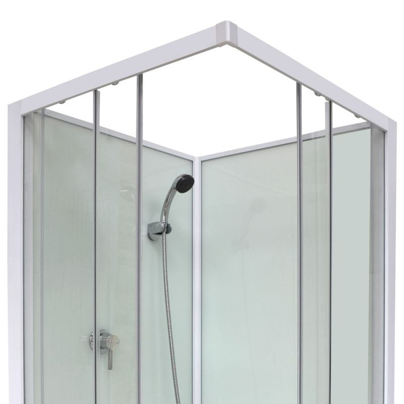 Kabina prysznicowa kwadratowa Arkell 80 cm z tylnymi ściankami i niskim brodzikiem