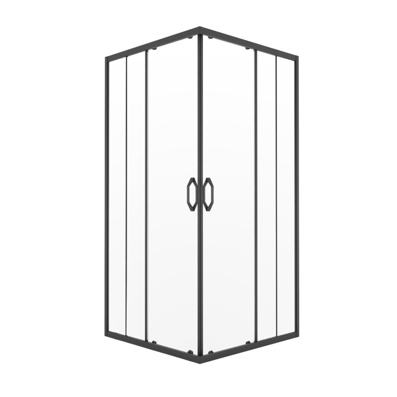 Kabina prysznicowa kwadratowa Durasan Flexi regulowana 78-100 x 78-100 cm czarna
