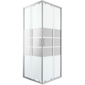 Kabina prysznicowa kwadratowa GoodHome Beloya 80 x 80 x 195 cm chrom/szkło lustrzane
