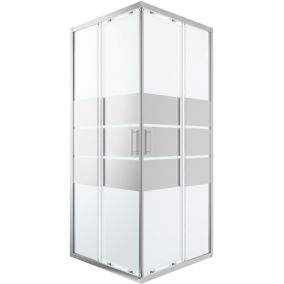 Kabina prysznicowa kwadratowa GoodHome Beloya 90 x 90 x 195 cm chrom/szkło lustrzane