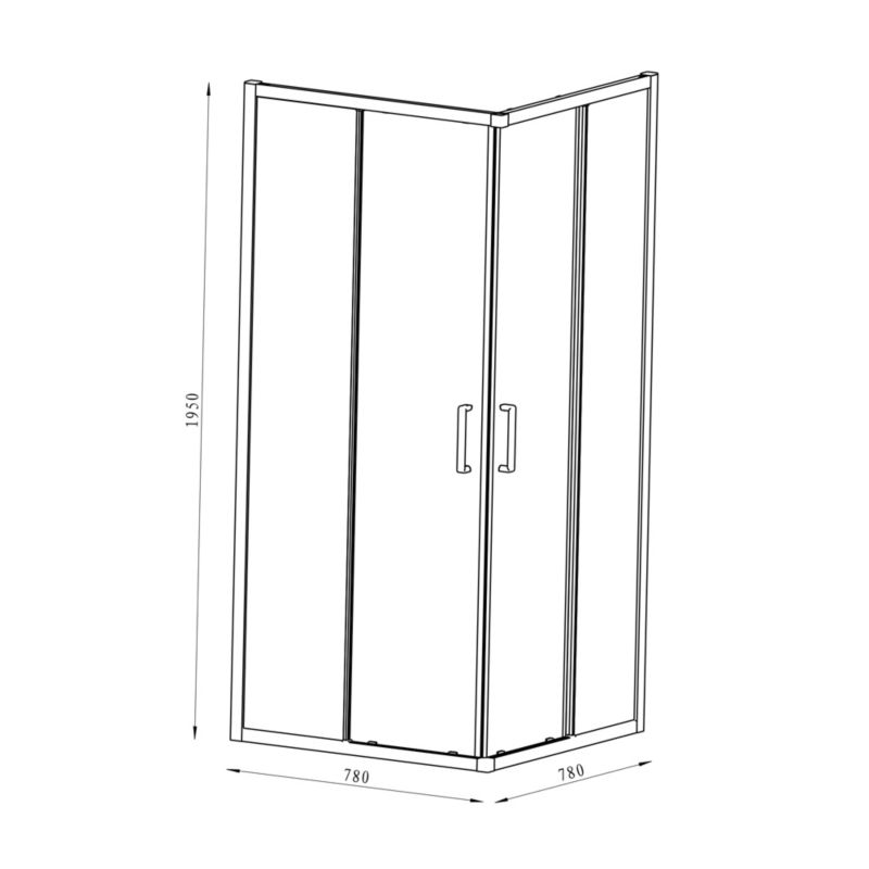 Kabina prysznicowa kwadratowa GoodHome Ledava 80 cm chrom/transparentne