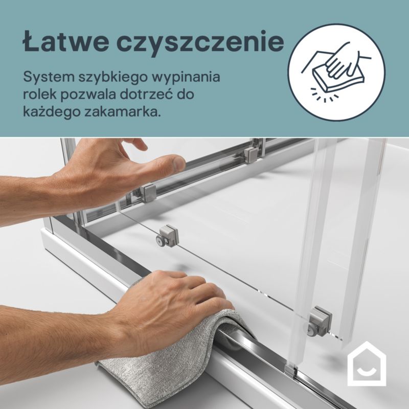 Kabina prysznicowa kwadratowa GoodHome Maza 80 cm chrom/transparentne