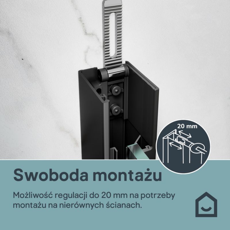 Kabina prysznicowa kwadratowa GoodHome Maza 80 cm czarne/transparentne