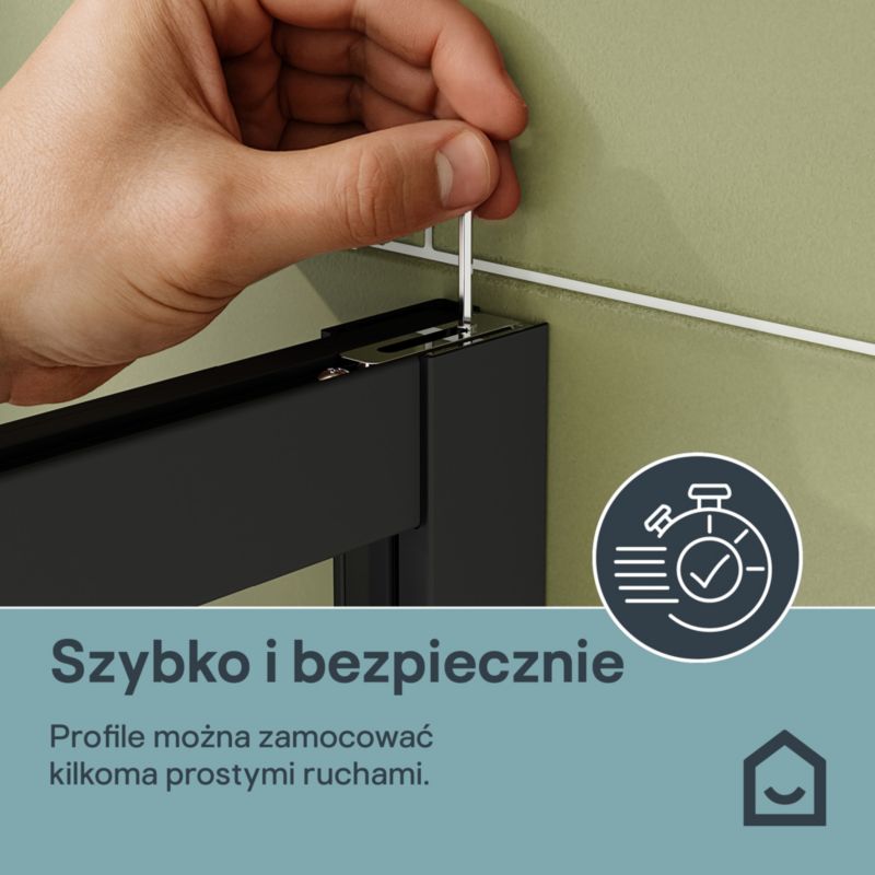 Kabina prysznicowa kwadratowa GoodHome Maza 80 cm czarne/transparentne