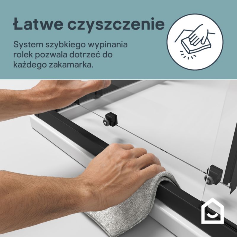 Kabina prysznicowa kwadratowa GoodHome Maza 80 cm czarne/transparentne