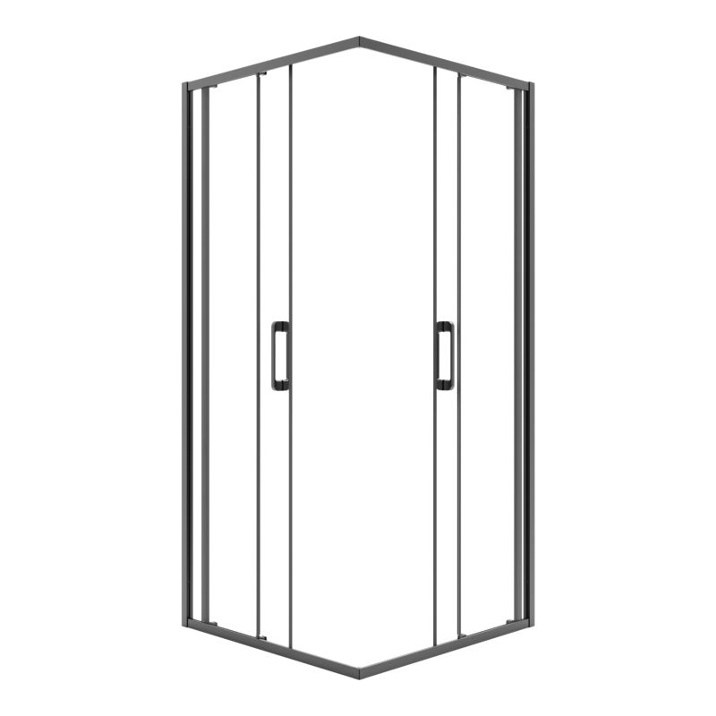 Kabina prysznicowa kwadratowa GoodHome Maza 80 cm czarne/transparentne