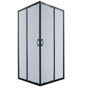 Kabina prysznicowa kwadratowa Kerra Tiara Square 80 cm grafitowe szkło czarne profile 1 szt.