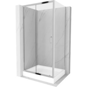 Kabina prysznicowa Mexen Apia rozsuwana 120 x 80 cm transparent chrom + brodzik Rio