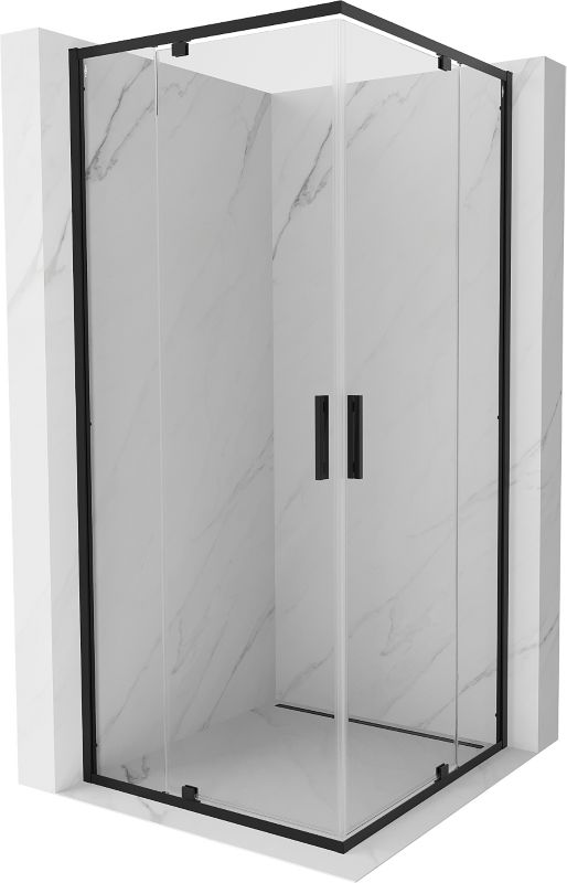 Kabina prysznicowa Mexen Exo kwadratowa uchylna 100 x 100 cm transparent czarna 1 szt.