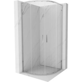 Kabina prysznicowa Mexen Exo półokrągła rozsuwana 80 x 80 cm transparent chrom 1 szt.