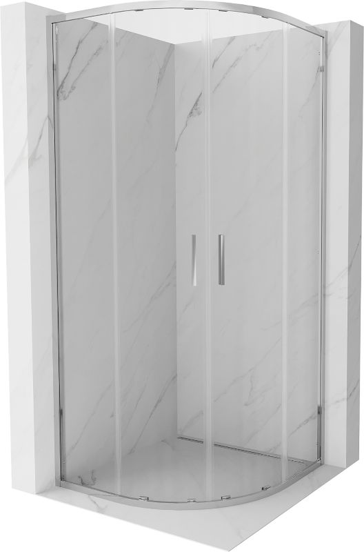 Kabina prysznicowa Mexen Exo półokrągła rozsuwana 90 x 90 cm transparent chrom 1 szt.