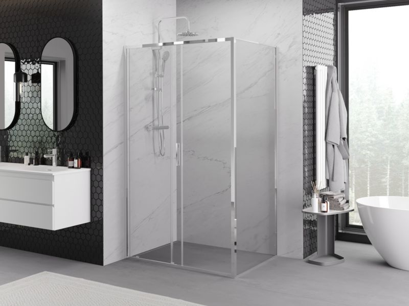 Kabina prysznicowa Mexen Exo rozsuwana 130 x 80 cm transparent chrom 1 szt.