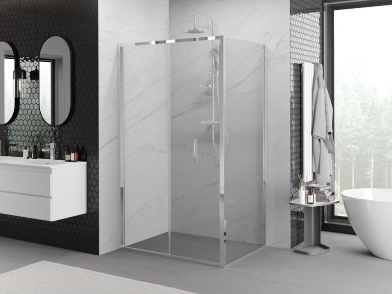 Kabina prysznicowa Mexen Exo składana 100 x 80 cm transparent chrom 1 szt.